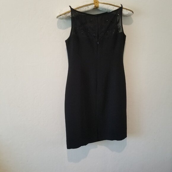 Jones New York Women's Petite Spaghetti Strap Cocktail Dress Size 8 Sequin Black - Picture 2 of 9